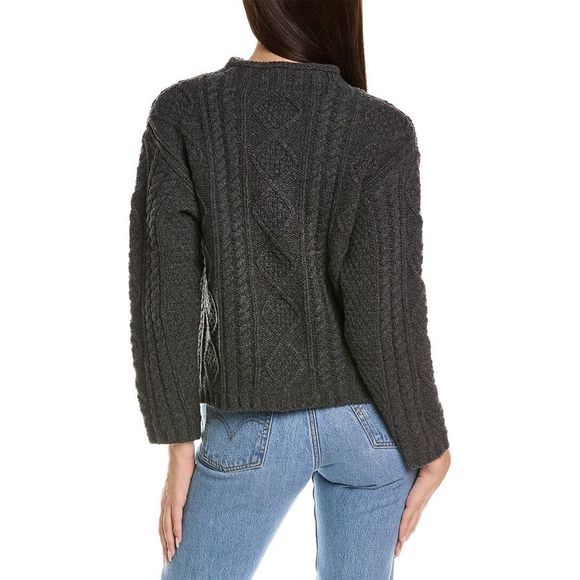 Frances Valentine Fisherman Skipper Wool Sweater - Picture 2 of 3